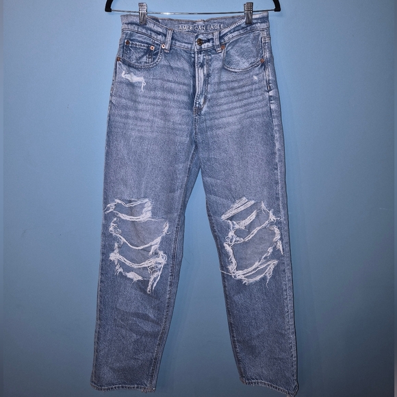 American Eagle Super High-rise Baggy Straight Jeans - Picture 2 of 4